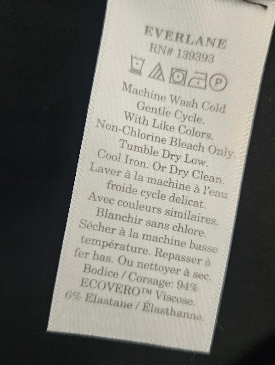 EVERLANE The Riviera Dress Black Pockets Medium - Picture 6 of 12